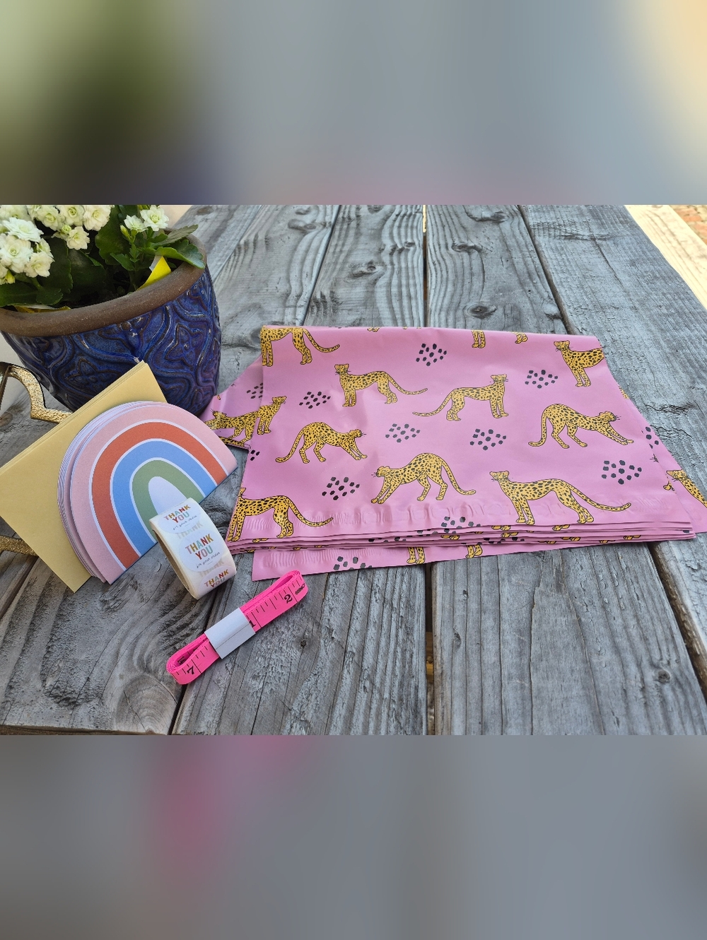 SELLER'S SHIPPING BUNDLE! POLYMAILERS*THANK YOU CARDS*STICKERS* MEASURING TAPE
